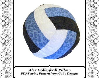 Volleyball or Water Polo Pillow PDF Sewing Pattern DIY home decor "Alex"