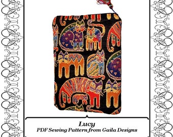 PDF Sewing Pattern  for iPad 1, 2, 3 or 4, iPad Air 1,2, iPad Pro 9.7,  tablet or Kindle Fire HD 8.9"  cover with zipper fully lined "Lucy"