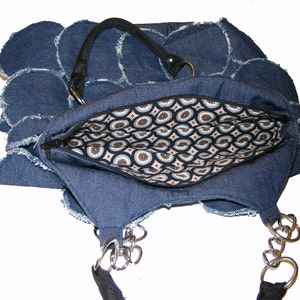 Paillette Denim Purse PDF Sewing Pattern with zipper, shoulder straps, lined Bella image 2