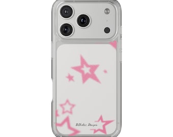 Pink Star Phone Case Cute Phone Case Clear Phone Case Aesthetic Phone Case Coquette Phone Case Y2K Phone Case Girly Case
