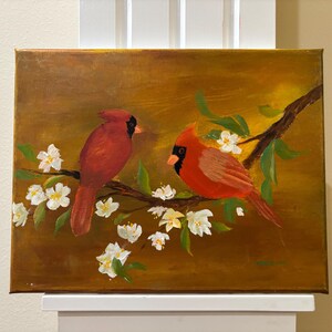 Cardinal Birds Oil Painting