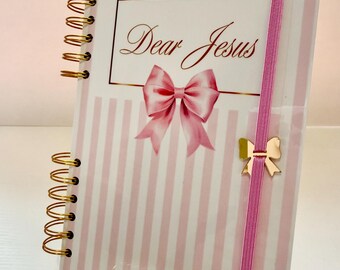 Spersonalizowany notes „Drogi Jezu” w różowej kokardce