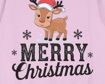 Merry Christmas Reindeer Sweatshirt | Cute Christmas Deer Pullover | Festive Holiday Sweatshirt | Cozy Winter Gift for Women