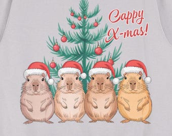 Cappy X-Mas Capybara kersttrui | Leuk vakantiecadeau capibara | Kersttrui met grappige dieren | Gezellig wintercapibara-minnaarshirt