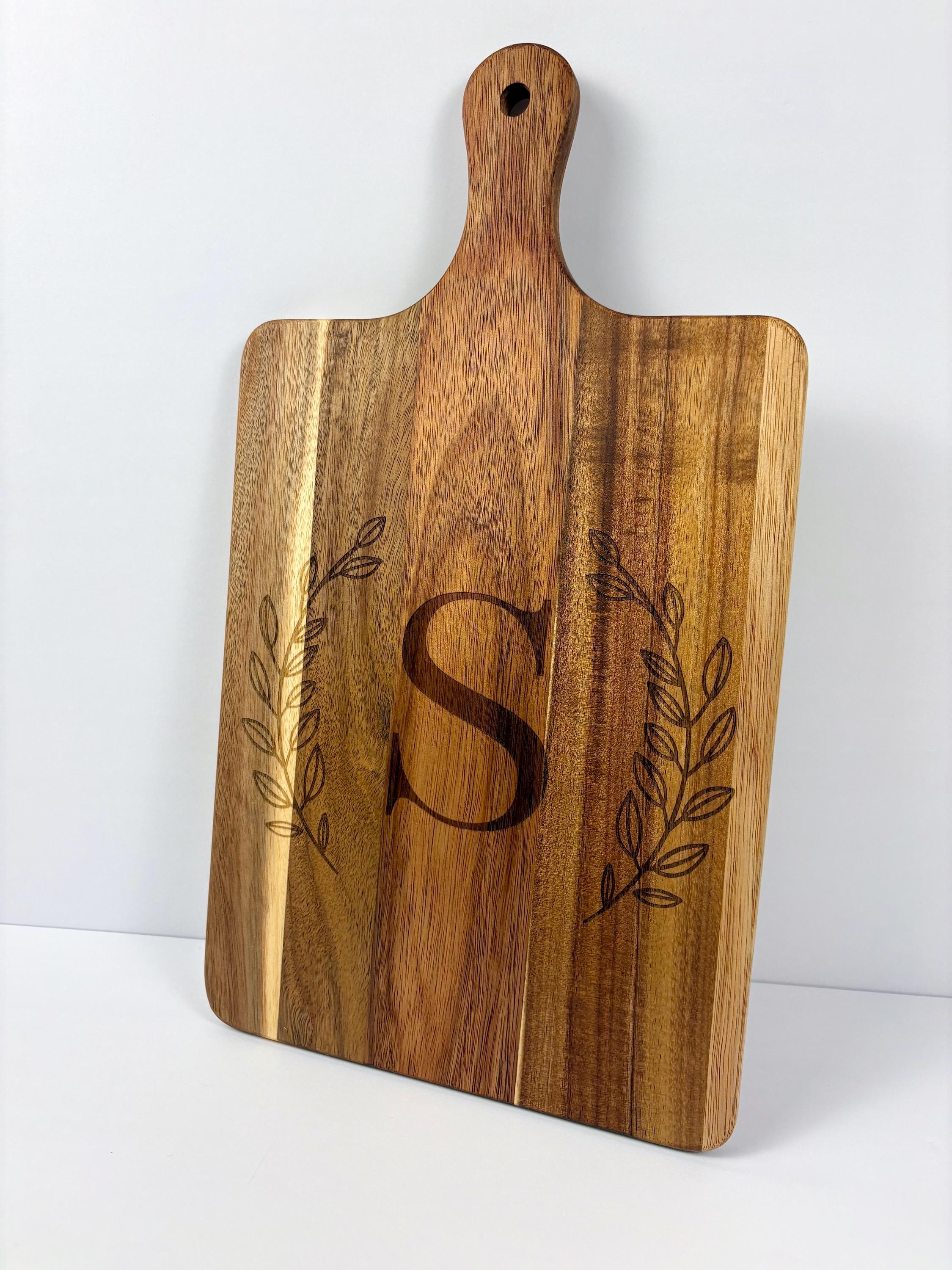 Personalized Acacia Wood Cutting Board | Custom Engraved Charcuterie ...