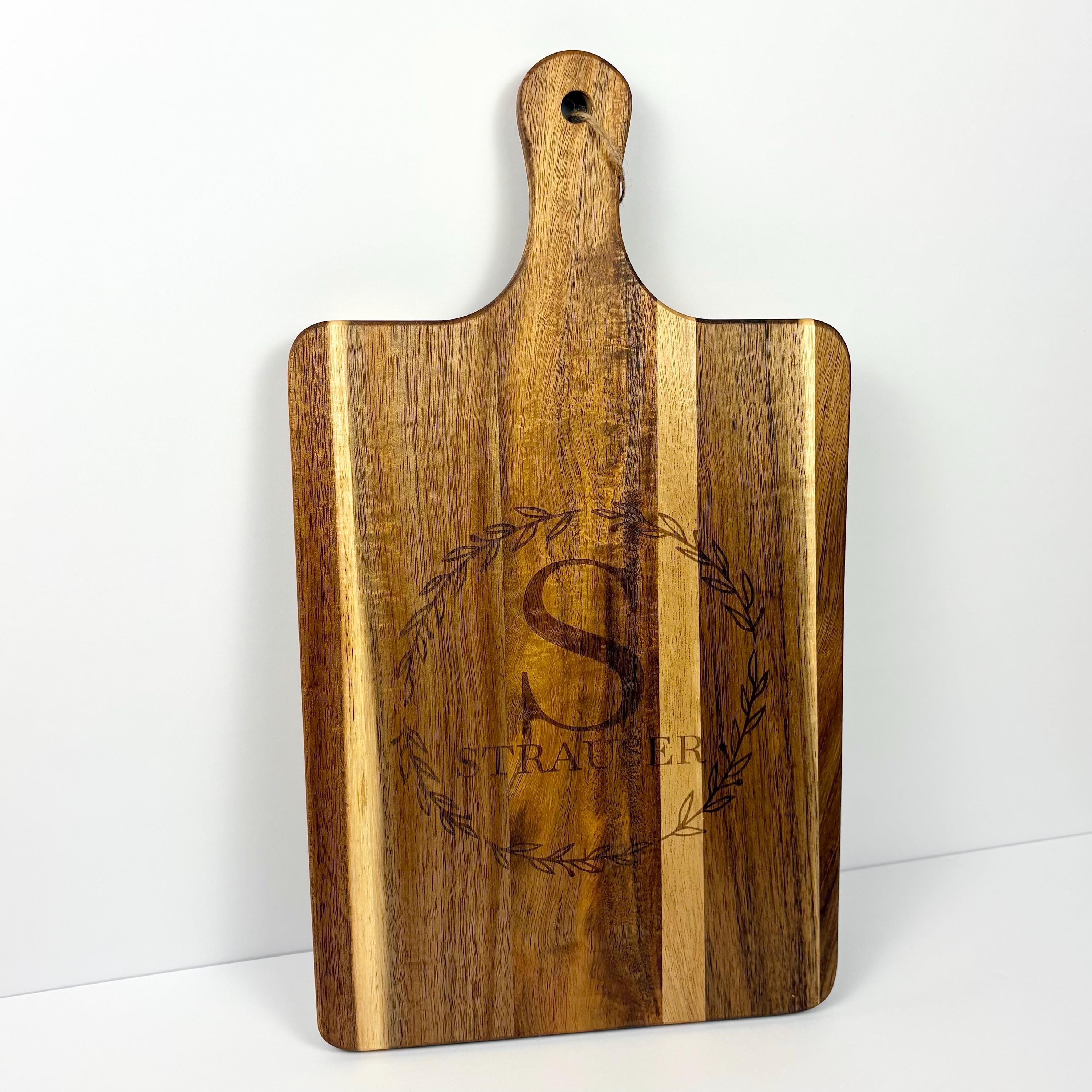 Personalized Acacia Wood Cutting Board | Custom Engraved Charcuterie ...