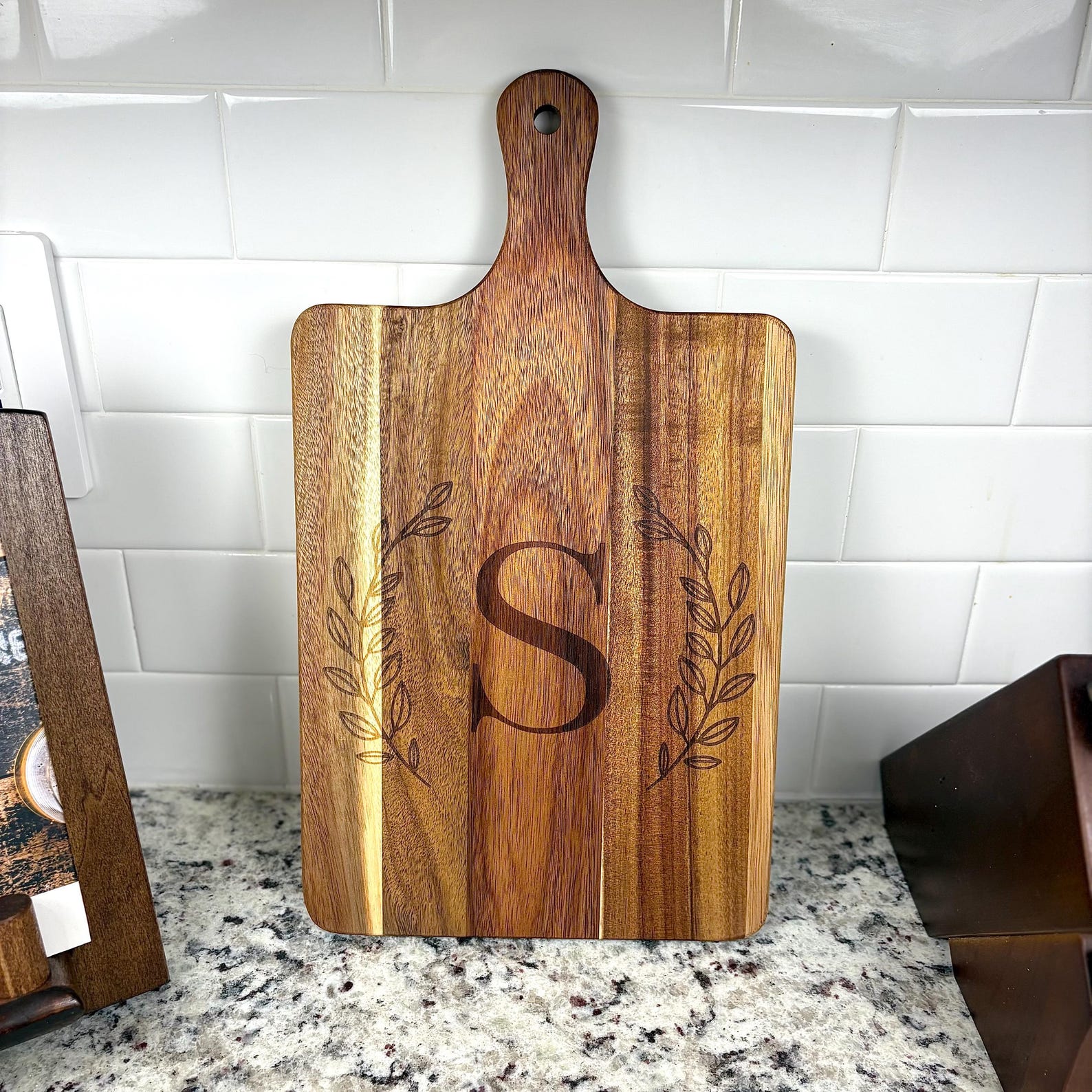 Personalized Acacia Wood Cutting Board | Custom Engraved Charcuterie ...