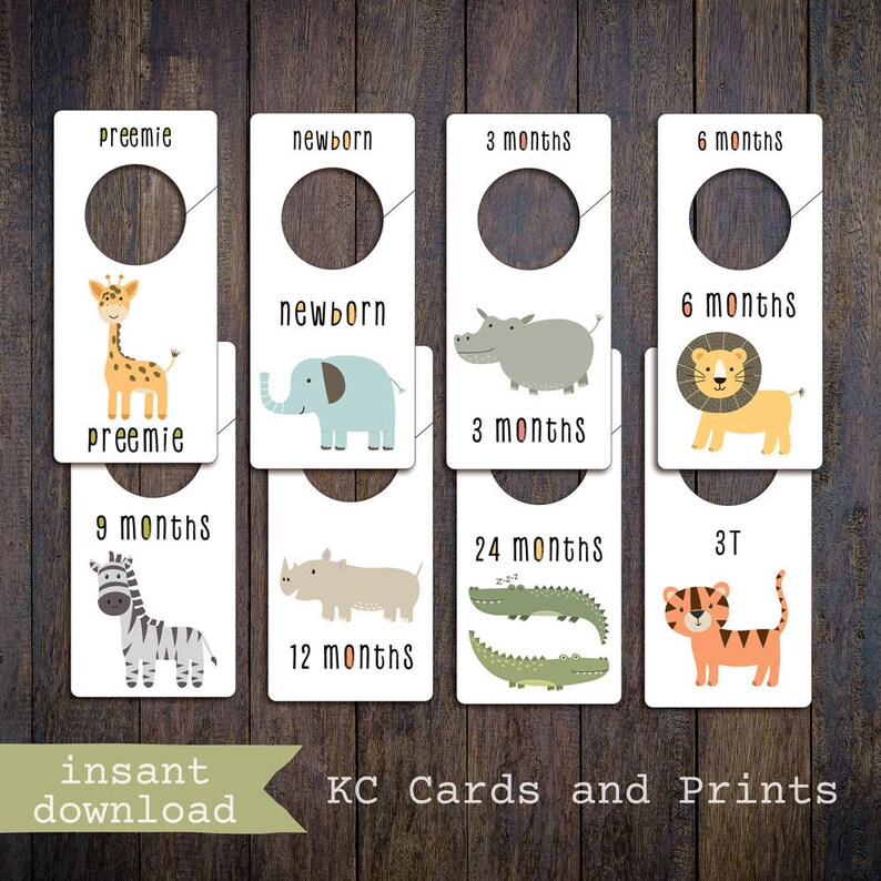 Safari Nursery Closet Dividers Jungle Animals Nursery Decor Etsy