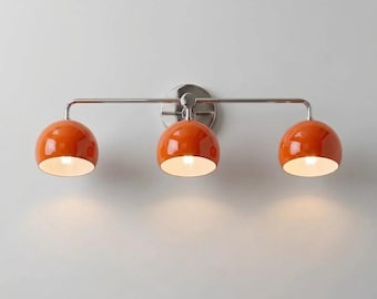 Aplique de baño de latón de lujo de estilo moderno de mediados de siglo – Elegante aplique de pared para espejo de baño