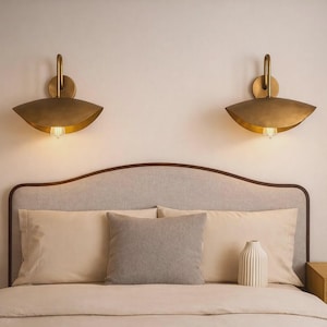 Handcrafted Brass Wall Sconce, Minimalist Bedside Lighting