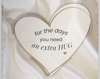 For The Days You Need An Extra Hug Heart Pillow- Soft Comfort Throw Pillow | Self Care Gift | Mothers Day Gift