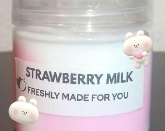 strawberry cream puff scented slime |   thickie pink | ASMR Sensory Toy (4oz)