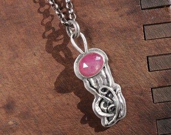 Pink Sapphire Jellyfish necklace in sterling silver - Gemmy Jellies Collection by SweetSilver. Metalsmith Silversmith