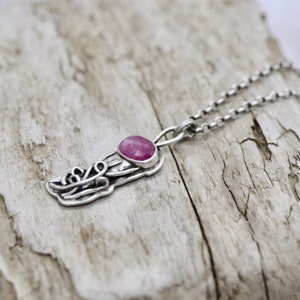 Pink Sapphire Jellyfish necklace in sterling silver Gemmy Jellies Collection by SweetSilver. Metalsmith Silversmith image 5