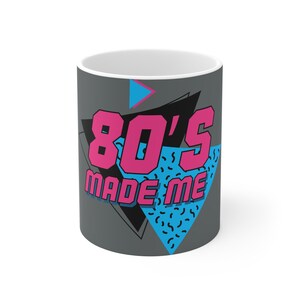 Retro 80s Mug, Nostalgia Coffee Cup, Neon Aesthetic Drinkware, Vintage Gift for 80s Kids, Throwback Birthday Gift