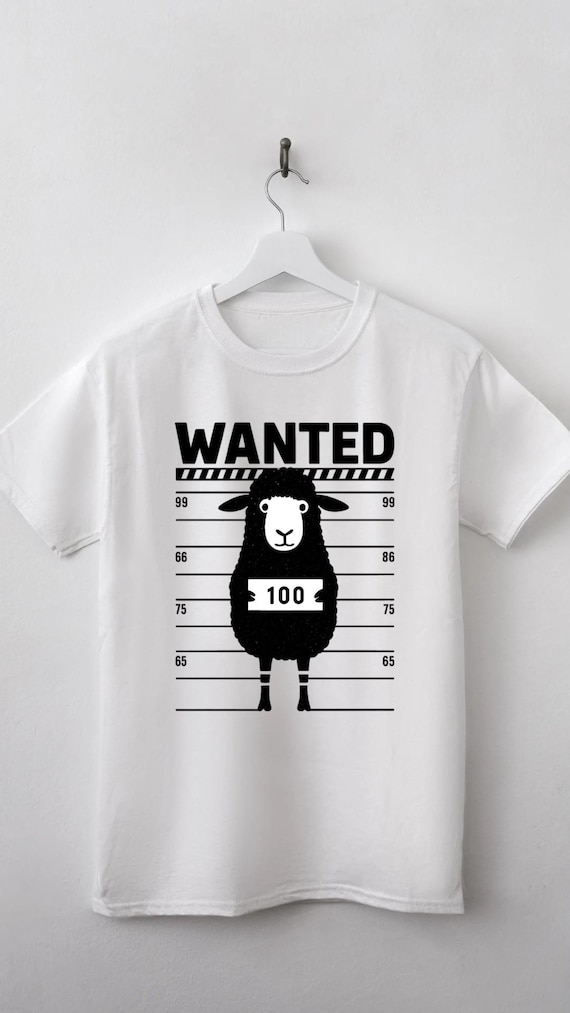 Wanted Sheep Mugshot T-shirt: Funny Christian Graphic Tee - Etsy