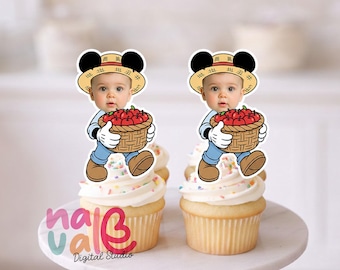 Mouse Farm Cupcake Toppers –  Birthday Decorations – Fun Cartoon Party Suppliess– Digital File