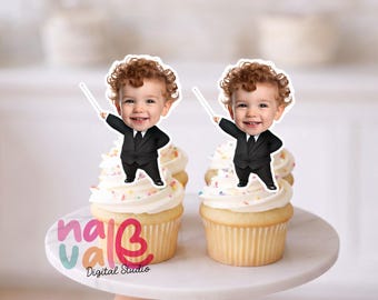 Tiny CEO Cupcake Topper – Custom Face Business Theme – Digital File
