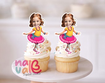 Little Fashion Princess Cupcake Topper – Personalized Face Elegant Theme – Digital File