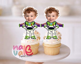 Lightyear Cupcake Toppers - Face cupcake topper -Custom Face- cupcake Topper- Digital File