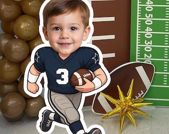 Cutout Football Player – Custom Face Digital Party Decoration – Printable File