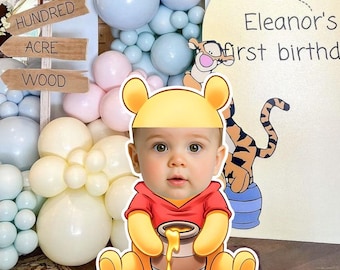Cutout Honey Bear – Personalized Face Digital Party Character – Printable Decoration