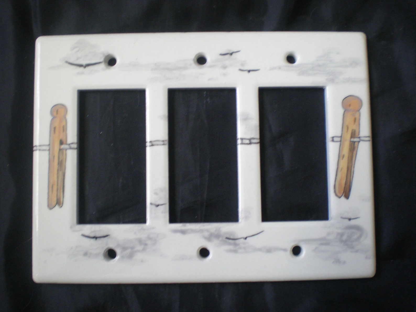 Ceramic Handpainted Clothespin Switch Plates Etsy