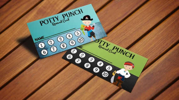 INSTANT DOWNLOAD ** Printable - Chore Punch Card - Potty Punch Card - Reward Punch Card - Pirate Boy - Pirate Theme, Ahoy, Arrg, Rewards Il_570xn