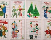 PRE XMAS SALE 1950s Vintage Christmas Cards - Pack 6. Free shipping Worldwide.