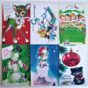SALDI DI NATALE!! Biglietti/buste di Natale retrò vintage - Confezione da 6. SCEGLI il design (2,99 € di spedizione in più per le confezioni)!!