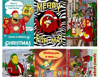 XMAS SALE!! Vintage Retro Xmas Cards/Envelopes - Pk 6. CHOOSE Design (2.99 Shipping Extra Packs)!!
