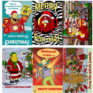 KERSTVERKOOP!! Vintage retro kerstkaarten/-enveloppen: 6 per pak: KIES een ontwerp (2,99 extra verzendkosten)!!