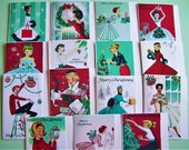 PRE XMAS SALE 1950s Vintage Christmas Cards - Pack 6. Free shipping Worldwide.