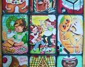 PRE XMAS SALE Vintage Style Gingerbread Xmas Cards Envelopes set - Pack 6. Free shipping Worldwide.