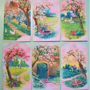 12 ou 30 etiquetas de bagagem vintage Shabby Chic Garden Price para presente