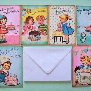 NEW "Vintage Birthday Pack" - Set 6 Cards/Envelopes