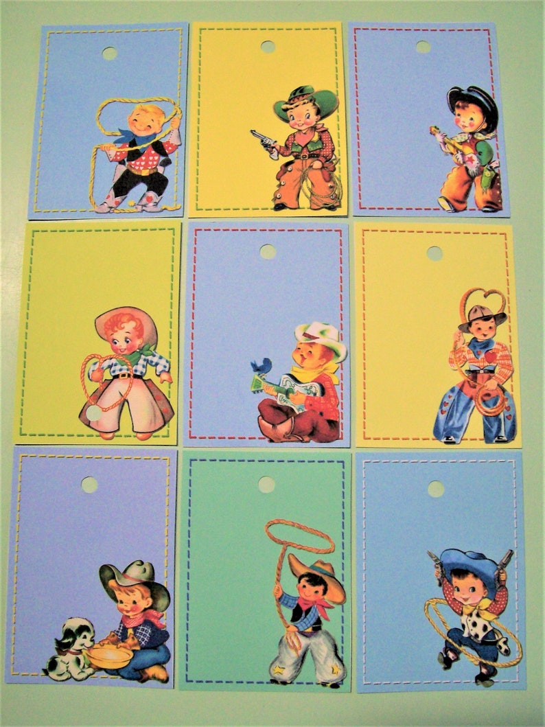 1950s Vintage Cowboy Price TagsCards 50 5 sheets+ WHOLESALE