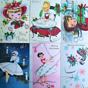 WEIHNACHTSVERKAUF !! Vintage Retro Weihnachtskarten / Umschläge - Pk 6. WÄHLEN Sie das Design (2,99 Versand-Extrapackungen) !!