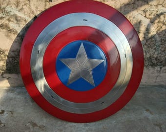 Metal Captain America Shield Replica: Battle Ready Avenger Prop - 24/18/12 Inch