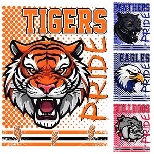 Custom Mascot Colorful Preppy Png, Sports Spirit Team Png, Back To School Png, School Mascot Png, Game Day Png, School Team Mascot Png