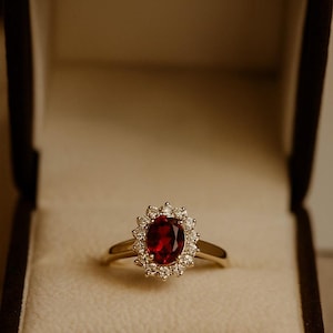 Handmade lab Ruby Ring: Oval Gemstone, Sterling Silver, July Birthstone