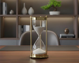 Personalized Brass Sand Timer-five Minute Brass Hourglass, Anniversary Gift, Birthday Gift, Retirement Gift, Memorable Gift, Christmas Gift