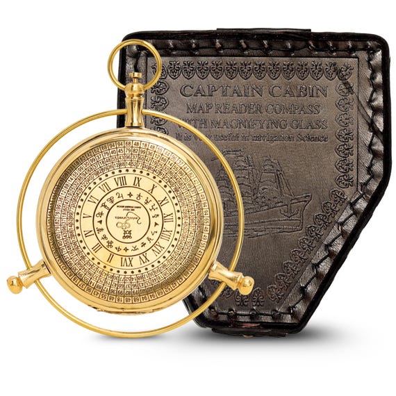 Personalized Brass Compass With Leather Case- Brass Navigation Instrument with Leather Case, Perfect Gift for Any occasion, Gift travelers