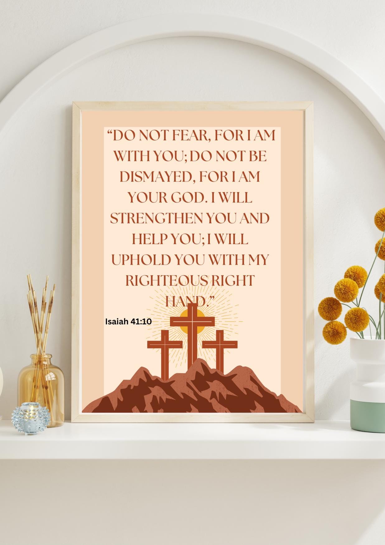 Isaiah 41:10 Wall Art | Do Not Fear Bible Verse Print | Christian Scripture Home Decor | Inspirational Quote | Faith Gift Digital Download