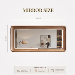 Rectangular Walnut Mirror – Modern Organic Wood Frame Entryway Living Room image 6