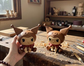 手作りの木製クロミの置物、オルタナティブな装飾、アニメのコレクターアイテム、ゴス風の装飾