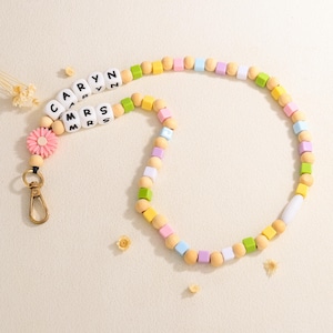 Benutzerdefinierte Name Bead Lanyard, personalisierte ID Inhaber,Geschenk für Sie,Lehrer Wertschätzung Geschenk,Konferenz Lanyard ID Inhaber,Geschenk für die besten Freunde