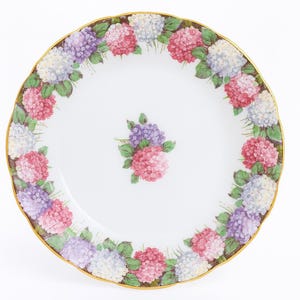 Rare Paragon Hydrangea Double Warrant Side Plate, England, c. 1930 - 1940