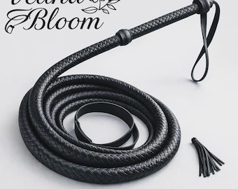Handmade Leather Bullwhip 8 Plait Braided Stock Whip 4–10 ft  Real Leather Whip for Practice & Display