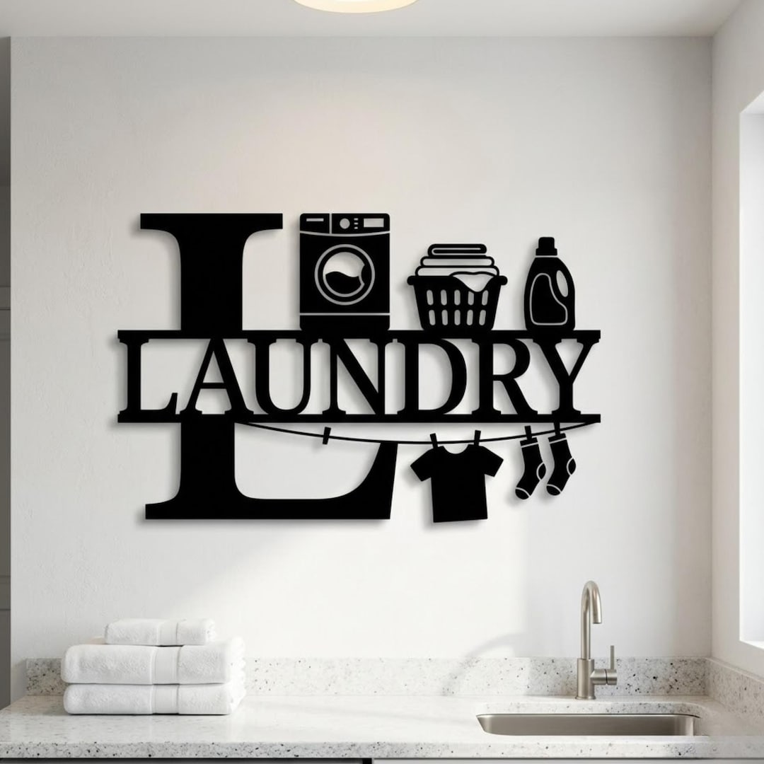 Laundry Room Metal Wall Art, Custom Laundry Sign, Housewarming Gift ...